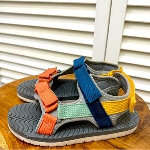 Color block, Velcro sandals size 11